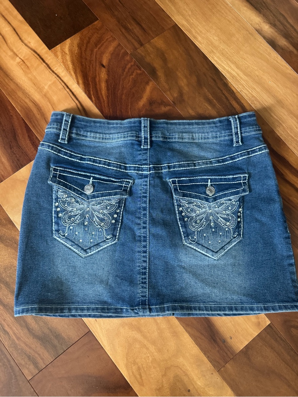 Dark Blue Denim y2k style Mini Skirt